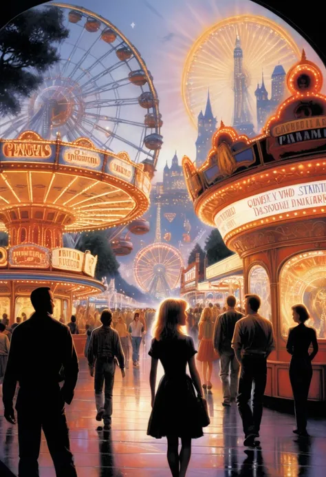 Amusement Park, by Drew Struzan.
best quality, masterpiece, intricate details, ultra-detailed