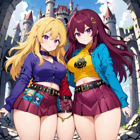 anime, high detailed, 2 girls posing together