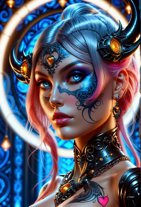 beautiful digital artwork, beautiful digital art, detailed beautiful face, 10k high quality detailed art, very beautiful digital art, digital art. highly detailed, beautiful detailed body, illuminated by a circular light that frames her head Create a hyper...