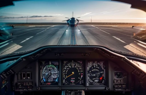 CloseUp, cockpit view, (Tornado fighter jet in flight, pilots visor reflecting HUD display, slight motion blur from rapid movement), diffused evening light, (soft clouds framing the cockpit), (50mm lens, Canon EOS R5, vivid details, professional, action ph...