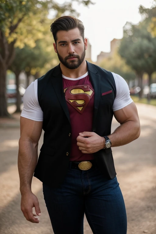 michele vittorio macho handsome, bearded and muscular man, very handsome and manly, intricate, elegant, sharp focus, photo by gr...