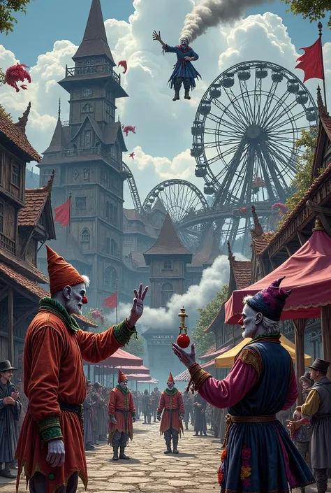 (ultra-detailed face, looking away, fantasy illustration with gothic, dark tone colors.), break 
(this is an amusement park in a...