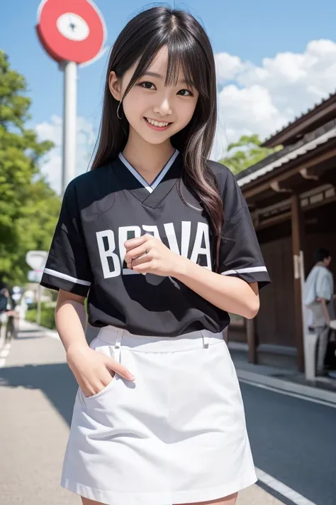 High quality masterpiece, 8k, , Japanese Girls, RAW Photos, Absurd, Winner portrait smile face, 笑face, Alone, uniform, Summer Clothes Idol&#39;face, violet, Gardenia, Delicate girl, Long black hair, Dark Eyes, Upper body digital SLR,    Observe the Audienc...