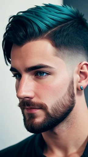  A Scottish man with stylish short hair focusing on his face photo with color