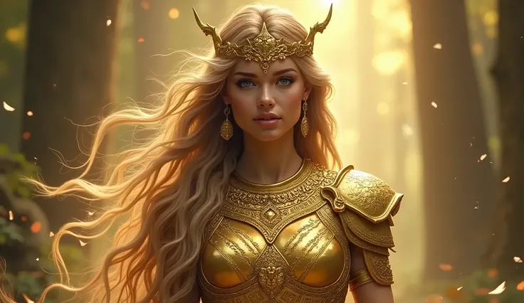 Sagittarius girl in gold armor