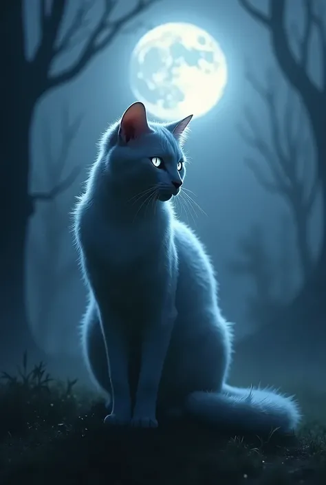 Cat in moonlight