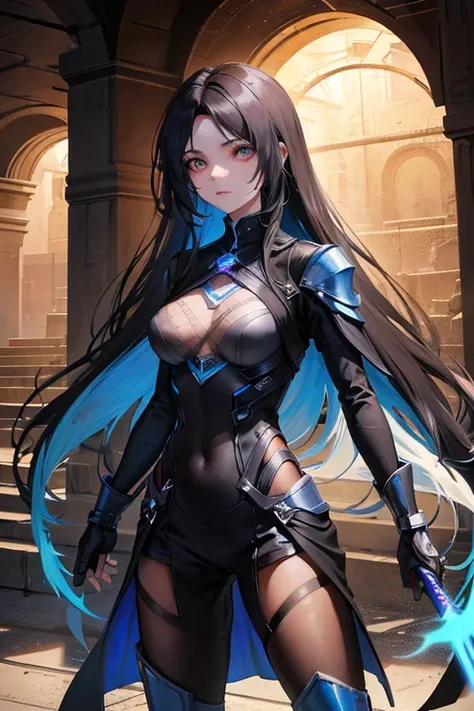 리리아 (Lyria)

프롬프트: "A fierce female assassin with long black hair, sharp eyes, and sleek, dark combat gear. She holds a glowing sword, surrounded by an aura of shadows. She stands in a dimly lit subway tunnel, facing a swirling black rift that tears throug...