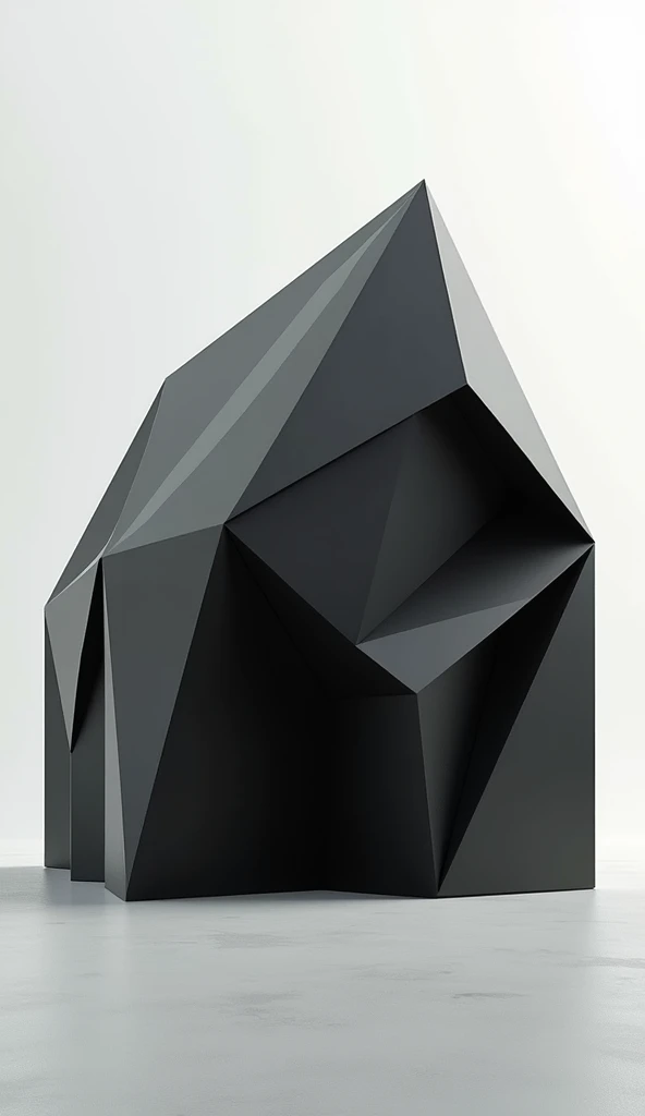 Black house made of polygons japanese origami.