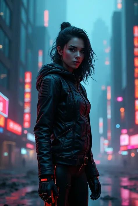 Woman in the city, Cyberpunk