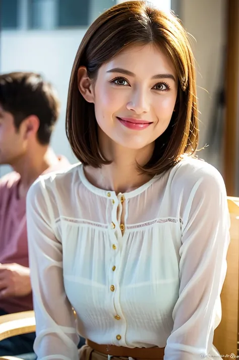 ((White Wine)),((Wine Glasses)),(Realistic, 超Realistic:1.4), 16K HDR,  high res,((White Wine)),((Wine Glasses)),Happy smile、short hair,The best smile、Japanese actress,so beautiful(It looks like the real thing),dress、Slim couple、Model Couple、(Realistic,    ...