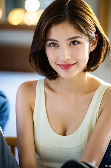 ((White Wine)),((Wine Glasses)),(Realistic, 超Realistic:1.4), 16K HDR,  high res,((White Wine)),((Wine Glasses)),Happy smile、short hair,The best smile、Japanese actress,so beautiful(It looks like the real thing),dress、Slim couple、Model Couple、(Realistic,    ...