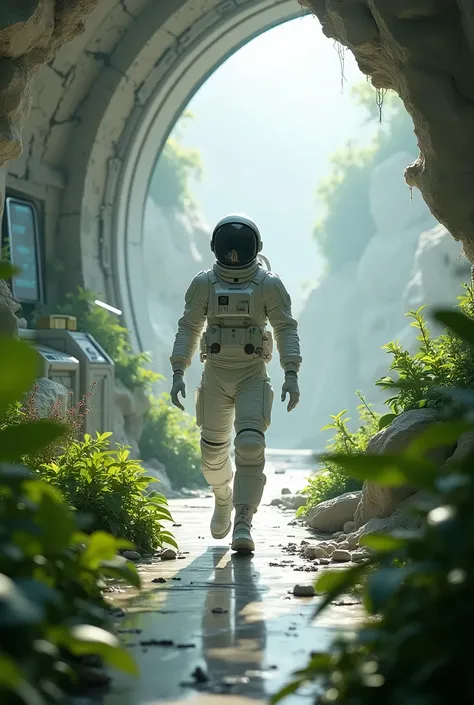 Spacecraft、Artificial hygiene、Astronaut、life、plant、Broken background、Sci-fi