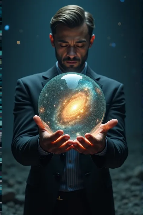 A man holding a universe