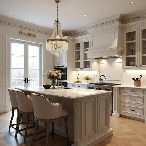 A Neoclassical kitchen combines classic elegance with modern functionality, creating a luxurious yet practical space. The space with a seamless connection to other areas like the dining room or living room
Neutral tones such as white, cream, beige, and sof...