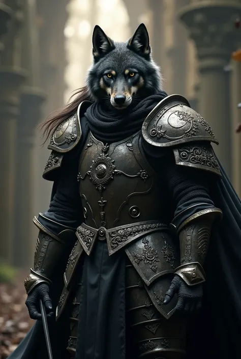 Wolf Knight, fine armor, intricate design, talk, seda,  Cinematic lighting , 4K, floating hair, sharp