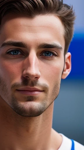  A British man focusing on his face (photo with color)