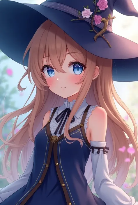 Has blue eyes and long hair、Anime girl in witch costume, Beautiful anime portraits, Cute Anime Girl portrait, Cute Anime Girl portraits, Cute Anime Girl, extremely Cute Anime Girl face, Beautiful anime faces,  Anime Visuals of Cute Girls, Stunning Anime Fa...