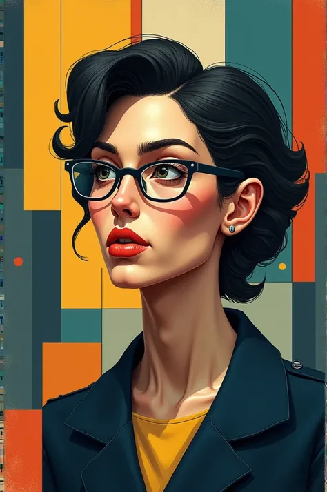 Smart character with Cubism style 