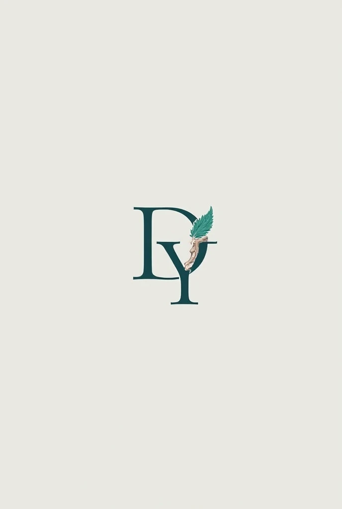 Create a modern and elegant logo using the initials D and Y, representing Dilaine Alvez, a psychopedagogue. The logo must convey professionalism and welcoming, incorporating elements that refer to education and  development. Use a soft color palette and mi...