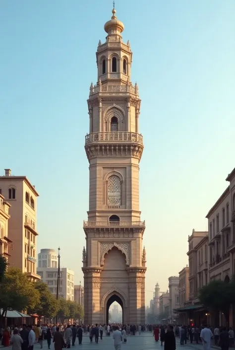 A CLOCK TOWER IN A MIDDLE OF SHIKARPUR CITY IN PAKISTAN IN SINDH

