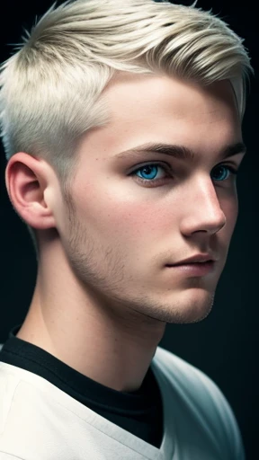  A young Icelandic short haired man focusing on his face photo with color