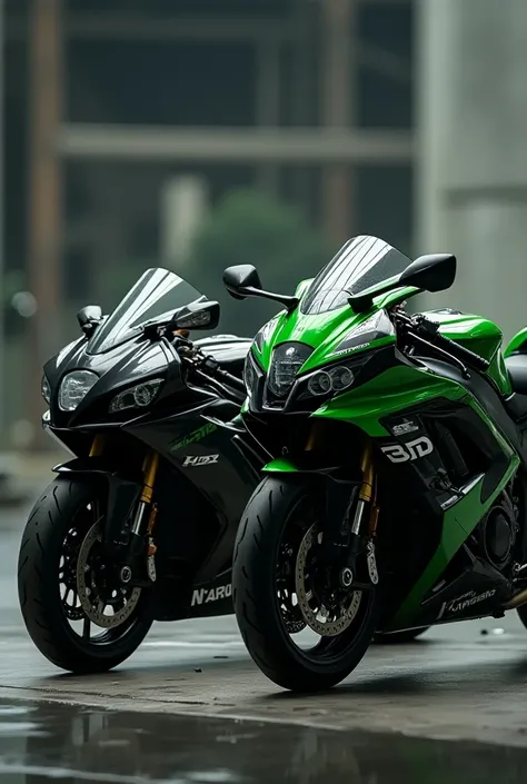 Zx10r and Kawasaki Ninja h2r bike combination one photo