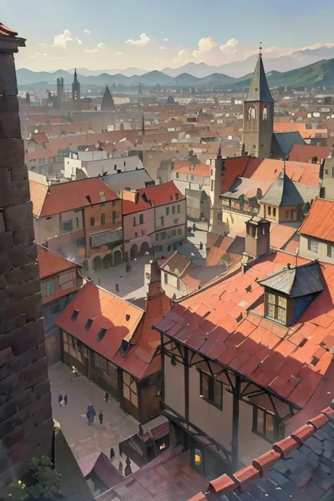 detailed background of a medieval city, detailed interiors medieval city, no one, empty, (absurdres, highres, ultra detailed, HDR, watercolor style) (best quality, masterpiece, 8K, photorealistic, cinematic lighting, hdr image, ultra detailed, beautiful im...