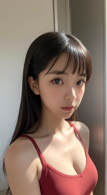 a girl wearing camisole, raw photo