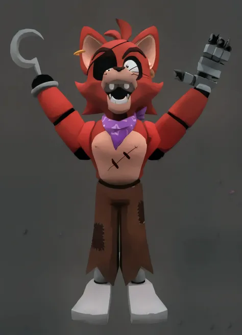  An animatronic fox pirate cartoon (FOXY FROM FNAF CARTOON )