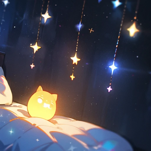 Cute Kirby(8k) .Nightsky.starry. light up. Inside.home.room