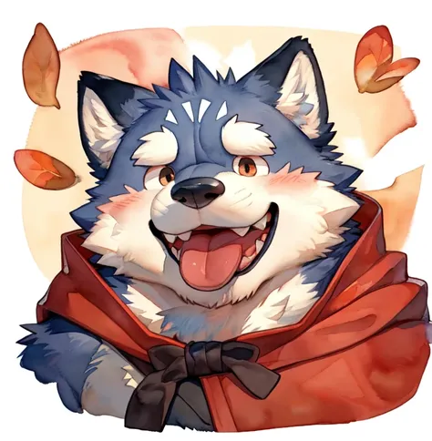 scribble wolf face, ((cute)), anthro(wolf), ( grayish black fur :1.2),  by arashi takemoto , white beard, white abdomen, (knight...