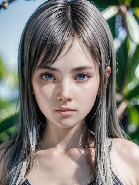 Kokoro, 1 girl,  high resolution , masterpiece,  high resolution ,  fringe between the eyes, white hair, 