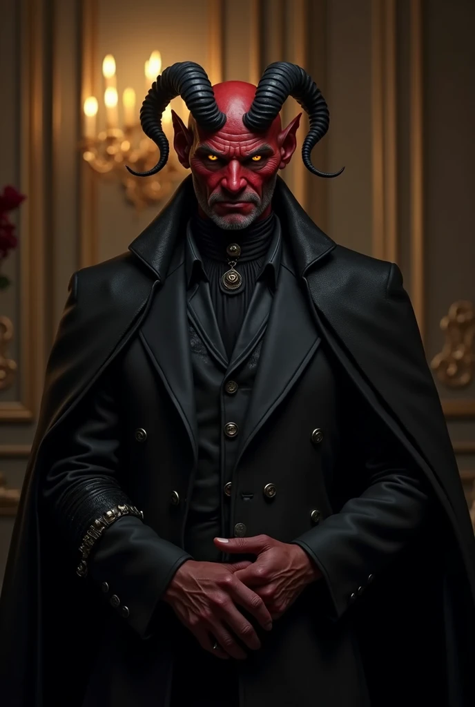 1. Lorde Marvek Thorne
Idade: 52 years
Appearance:  a Tiefling with backward curved horns , reddish skin and golden eyes .  Wears noble dark clothes adorned with discreet jewels.  Has a mocked smile and judgmental look .
