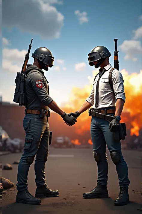 Free fire shak hand with pubg 