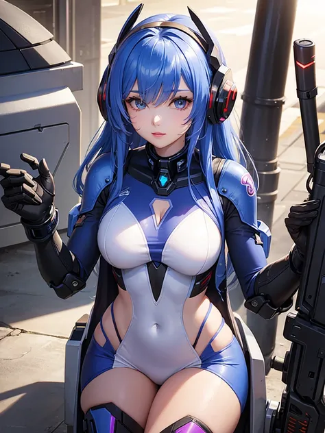 Gorgeous woman, mech Queen 