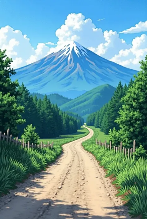   Overview of dirt roads with mountains behind,  Realistic painting by Tani Bunchō  , shutterstock contest winner, What is it??,  Amazing nature behind , really Beautiful nature, very Very beautiful ,  most beautiful scenery , japan nature, beautiful place...