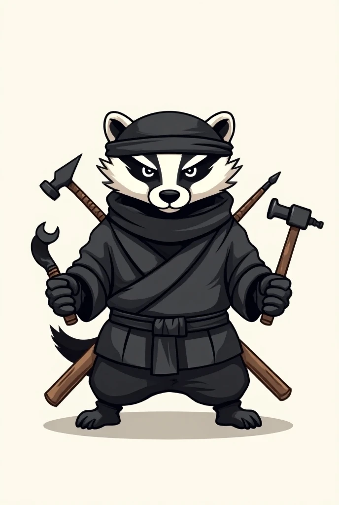 A logo, A ninja badger furniture assembler 