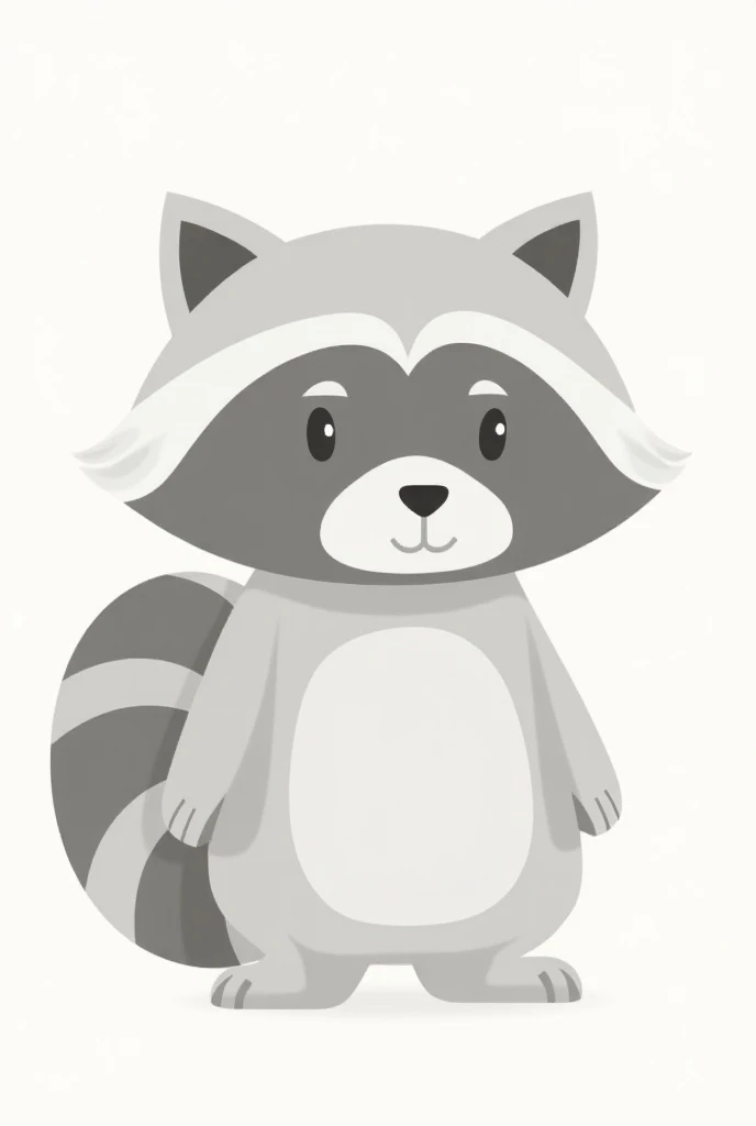 complete raccoon drawing made of BASIC SHAPES