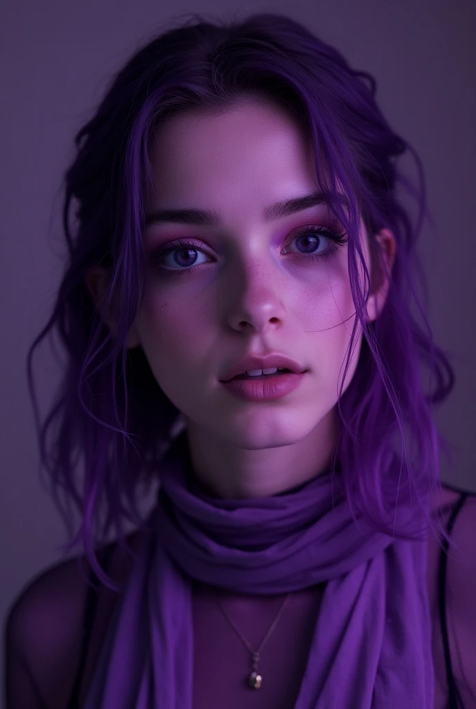 purple is the color of the image above the image, a portrait inspired by Violet Fuller, tumblr, renaissance, ((purple)), some purple, purple skin, twitch streamer, purple, purple drank, dark purple scheme, purple rain, purples, dark purple hair and cyberne...