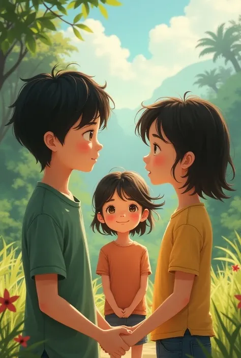 two Korean boys and a Brazilian girl experience the most beautiful juvenile love