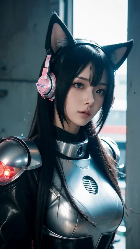  Anime girl in futuristic outfit with cat ears and headphones, cute cyborg girl, arte digital cyberpunk anime, cyberpunk anime girl mech, female cyberpunk anime girl, cyberpunk anime girl, beautiful cyborg girl, Perfect android girl, Cyberpunk Anime Art,  ...