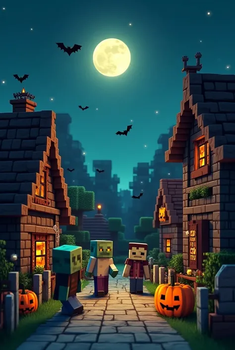 An image of Hallowen from Minecraft