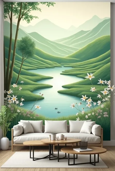 Work for decorative painting in living room