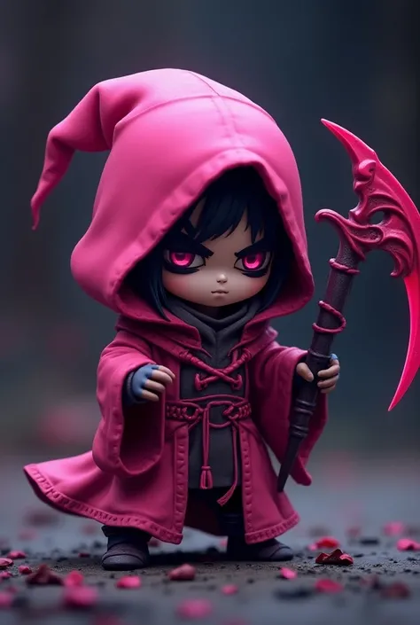 Bright pink badass chibi reaper female