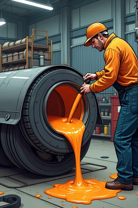 Make me a cover where the topic is washing the inside of the tank of a diesel vehicle, in which the orange diesel is seen but also as a service.