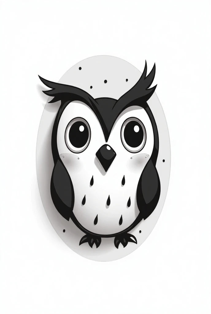 I need a logo for a studio app with an abstract black and white Cartoon owl in the style of Steam Boat Willy 