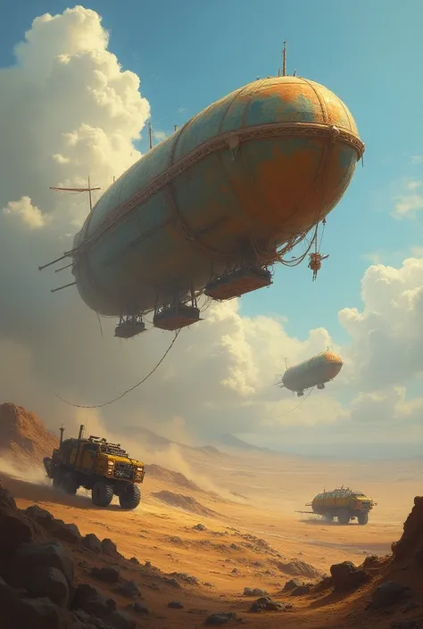 airships fueled by wind magic and land vehicles utilizing earth magic for terrain manipulation. 