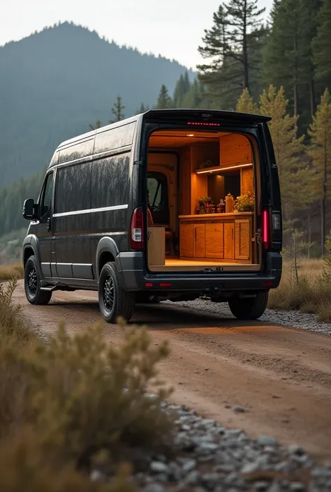 an adhesive Ducato van with wooden floors