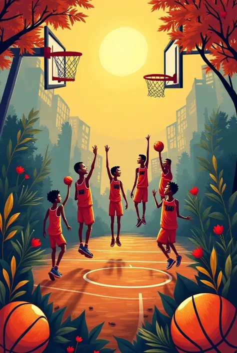  create a basketball-themed birthday invitation with the following information 
 Local:  West Paradaise Condominium AP 105B  ( my residence )

Time: 14 at 18h

Date : 25/10/24