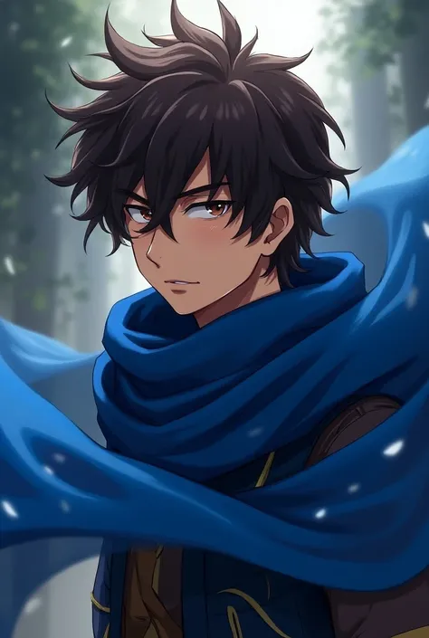 Anime boy with blue scarf and brown hair, 2. 5 d CGI Anime Fantasy Art, Authentic, Digital Anime Art, Detailed Digital Anime Art, Hero 2 d Doujin Art Art, Premium Digital Anime Art, Artgerm Detailed, Profile Image 1024px, Fantasy Style Anime, Premium Anime...